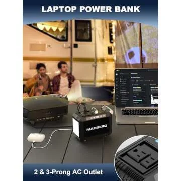 MARBERO Portable Power Bank with AC Outlet, Peak 120W/110V Portable Laptop Battery Bank, 24000mAh Charger Power Supply with AC Outlet, Power Station for Outdoor Camping Home Office Hurricane Emergency