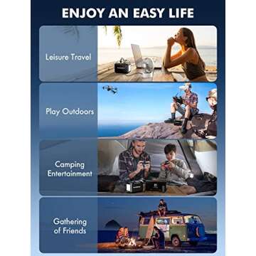 MARBERO Portable Power Bank with AC Outlet, Peak 120W/110V Portable Laptop Battery Bank, 24000mAh Charger Power Supply with AC Outlet, Power Station for Outdoor Camping Home Office Hurricane Emergency