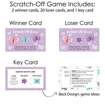 Big Dot Butterfly Party Game - Premium Scratch-Off Cards