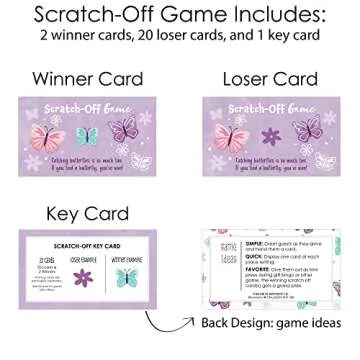 Big Dot Butterfly Party Game - Premium Scratch-Off Cards