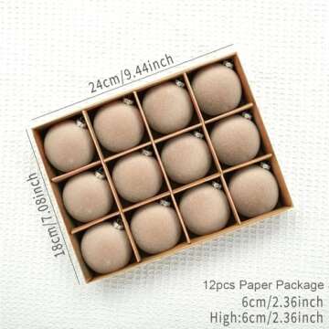 MALOKI Velvet Christmas Ornaments Set 12 Elegant Balls