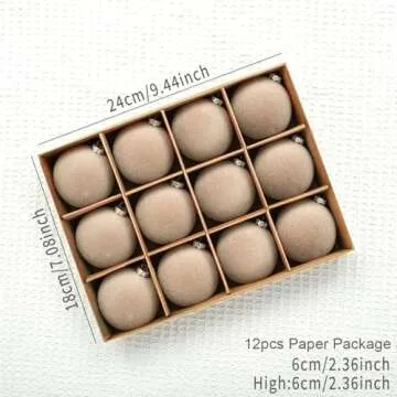 MALOKI Velvet Christmas Ornaments Set 12 Elegant Balls