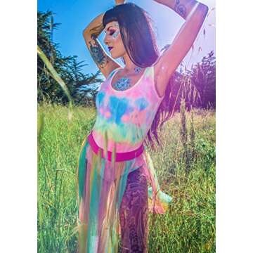 Leg Avenue Multi Slit Sheer Maxi Skirt - Ethereal Festival Wear