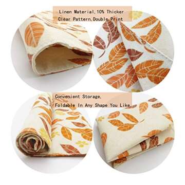 Fullentiart Fall Placemats Set of 4 Orange Autumn Placemats Burlap Placemats Beautiful Leaves and El...