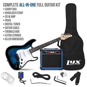 LyxPro Electric Guitar Kit with Amplifier & Accessories