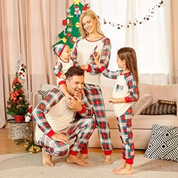 PopReal Family Christmas Pajamas Matching PJs for All