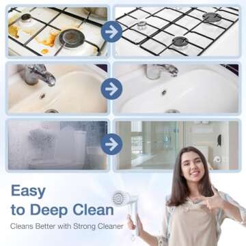 LABIGO Electric Spin Scrubber LA5 Mini, Bathroom Scrubber Shower Scrubber for Cleaning Tub Tile Floo...