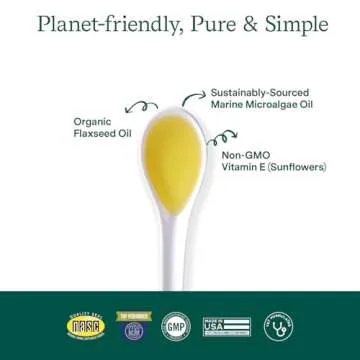 Fera Pet Organics Plant Based, Vegan Omega 3 6 9 Supplement with EPA DHA & ALA for Dogs & Cats, Vet Created to Support Skin, Coat, Brain Heart, Immune System and Cellular Health, 8oz, 48 Servings