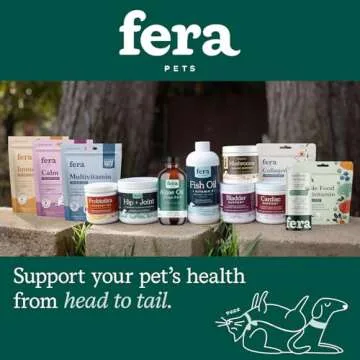 Fera Pet Organics Plant Based, Vegan Omega 3 6 9 Supplement with EPA DHA & ALA for Dogs & Cats, Vet Created to Support Skin, Coat, Brain Heart, Immune System and Cellular Health, 8oz, 48 Servings