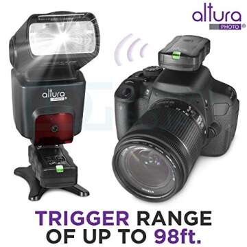 Altura Photo Professional Flash Kit for Canon DSLR with E-TTL Flash AP-C1001, Wireless Flash Trigger Set and Accessories