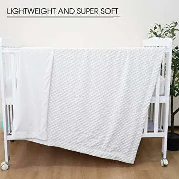 david's kids Micro Fleece Minky Baby Blanket for Boys Girls Neutral with Double Layer and Soothing Raised Dots, Breathable and Soft Lightweight Receiving Blanket for Newborns 30x40 Inches, White