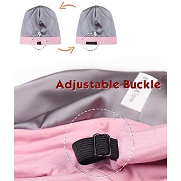 Satin Lined Slap Sleep Cap Headwear Slouchy Gifts for Frizzy Women Pink