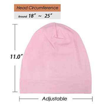 Satin Lined Slap Sleep Cap Headwear Slouchy Gifts for Frizzy Women Pink