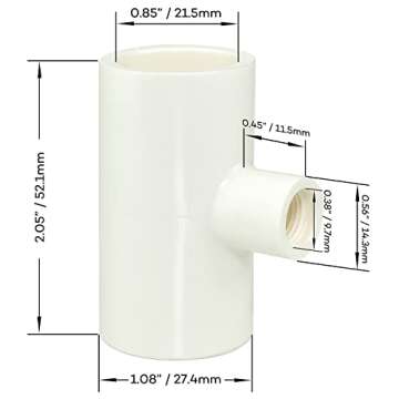 Cruzadel Chicken Waterer PVC Tee Fittings 12 Pack