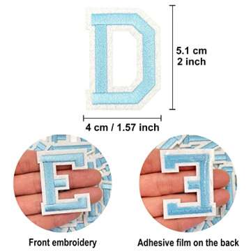 Jongdari Iron on Letters, 52 Pcs Alphabet Patches with Ironed Adhesive, Decorate Repair Patches for ...