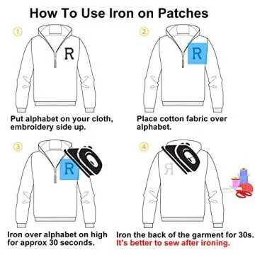 Jongdari Iron on Letters, 52 Pcs Alphabet Patches with Ironed Adhesive, Decorate Repair Patches for Shirts Jackets Hats Jeans Shoes Bags(Sky Blue)