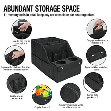 MULISOFT Backseat Car Organizer with Cup Holders and Storage