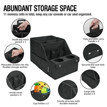 MULISOFT Backseat Car Organizer with Cup Holders and Storage