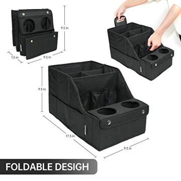 MULISOFT Backseat Car Organizer with Cup Holders and Storage