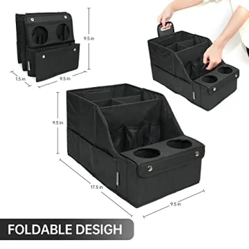 MULISOFT Backseat Car Organizer with Cup Holders and Storage