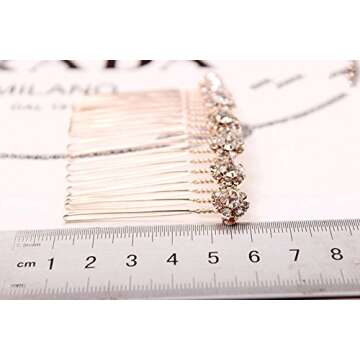 Letshopping® High-grade Alloy Diamond Tiara Comb Hair Accessories Hair Fork(2pc) Rose gold