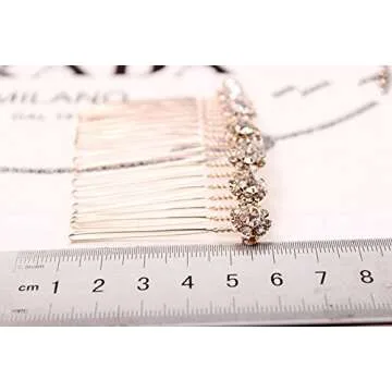 Letshopping® High-grade Alloy Diamond Tiara Comb Hair Accessories Hair Fork(2pc) Rose gold