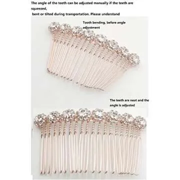 Letshopping® High-grade Alloy Diamond Tiara Comb Hair Accessories Hair Fork(2pc) Rose gold