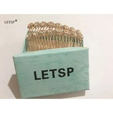 Letshopping® High-grade Alloy Diamond Tiara Comb Hair Accessories Hair Fork(2pc) Rose gold