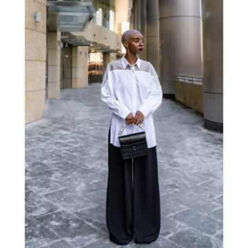 The Drop Women's Black Pleated High Waisted Pant