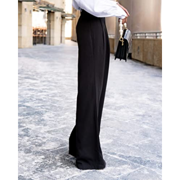 The Drop Women's Black Pleated High Waisted Pant