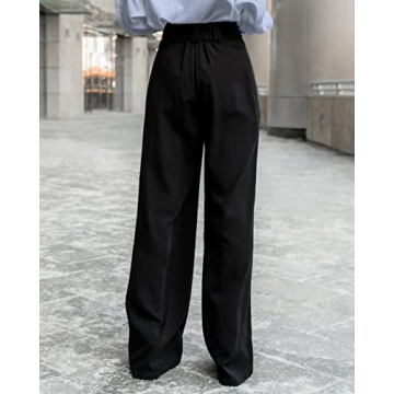 The Drop Women's Black Pleated High Waisted Pant