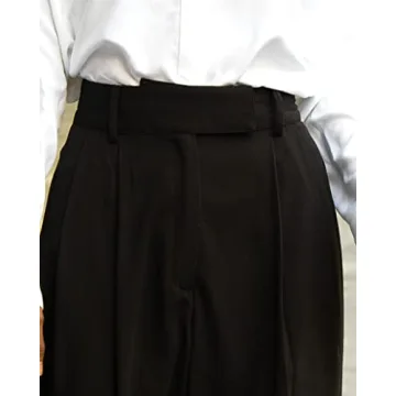 The Drop Women's Black Pleated High Waisted Pant