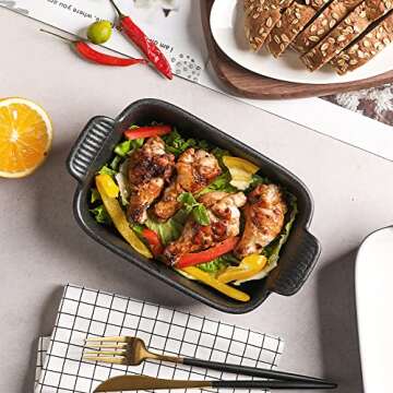 Sweejar Casserole Dishes Set of 4 Ceramic Bakeware Red