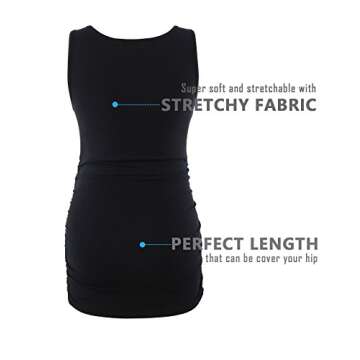 Maternity Tops: Shirts, Tanks, Workout & Nursing Tops (Black+White, S)