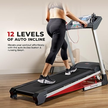 Sunny Health Treadmill with Auto Incline & Display