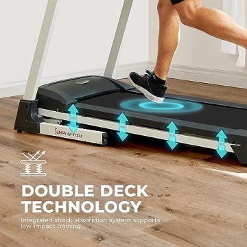 Sunny Health Treadmill with Auto Incline & Display