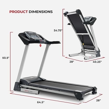 Sunny Health Treadmill with Auto Incline & Display
