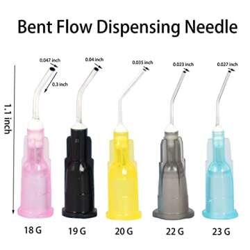 300 Pcs Bent Blunt Dispensing, Bent Flow Dispensing Tip, Disposable Bent Irrigation Blunt Tips, Grea...