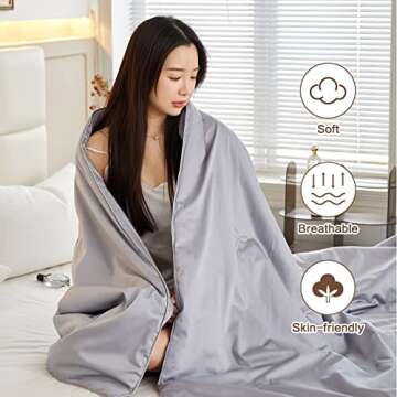 YOUR MOON Pure Mulberry Silk Comforter King Size for All Season,100% Natural Long Strand Silk Fill Duvet, Luxury Mulberry Silk Bedding, Noiseless Cotton Shell (Bluish Grey)