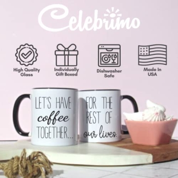 Celebrimo Coffee Mug Set for Couples - Unique Wedding Gift