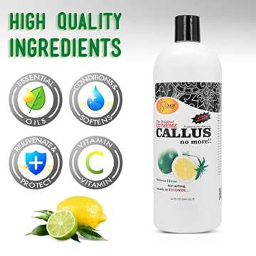 SPA REDI - Callus Remover for Feet Gel - Professional Pedicure Foot Care - Removes Toughest Calluses in Seconds and Smooths Dry Cracked Heels (Lemon and Lime, 32 Oz)