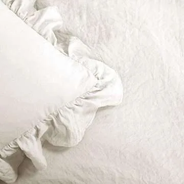 Lush Decor Reyna Ruffle Comforter Set - 3 Piece Cozy Ruffled Bedding Set - Timeless Elegance and Comfort for Bedroom - King, White