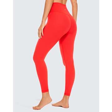 CRZ YOGA Women's Butterluxe Cross Waist Leggings - Stylish High Waisted Yoga Pants in Dark Red, Smal...