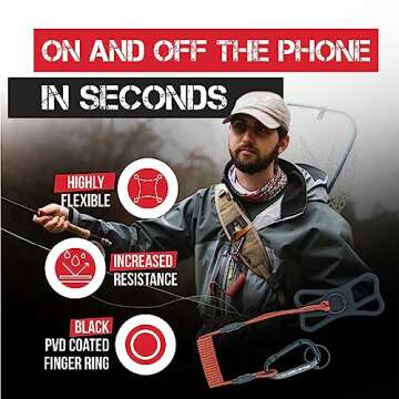 Rogue Fishing Co. The Protector Phone Tether | Use As Cell Phone Lanyard or Hiking/Boating/Kayak Tether | Phone Leash Ensures Your Phone is Safe and Protected
