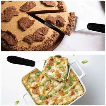 Small Spatula Professional Mini Serving Spatula, 4 Pieces Stainless Steel Metal Spatulas Set, Cutter and Serve Turner for Kitchen, Flipping or Cooking for Brownie, Cookie, Lasagna, Pancakes or Cake