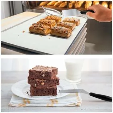 Small Spatula Professional Mini Serving Spatula, 4 Pieces Stainless Steel Metal Spatulas Set, Cutter and Serve Turner for Kitchen, Flipping or Cooking for Brownie, Cookie, Lasagna, Pancakes or Cake