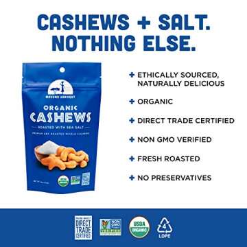 Mavuno Harvest Organic Roasted Cashews with Sea Salt | Healthy Vegan Snack | 16 Ounce, Pack of 1