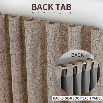 Joydeco 100% Blackout Natural Linen Curtains 84 inch