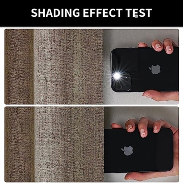 Joydeco 100% Blackout Natural Linen Curtains 84 inch