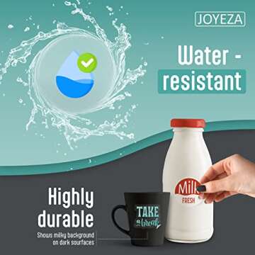 JOYEZA Premium Printable Vinyl Clear Sticker Paper for Inkjet Printer - 25 Sheets Translucent Waterproof, Dries Quickly Vivid Colors, Holds Ink Well - Inkjet & Laser Printer